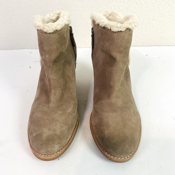 Cole Haan Michelle Grey Suede Wedge Booties Size 10 - Picture 3 of 7